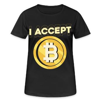 J’accepte le Bitcoin - T-shirt respirant Femme - noir - Devant - AI Model Female 172 light (172cm)