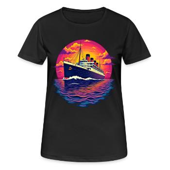 Kreuzfahrtschiff Kreutzfahrt - Frauen T-Shirt atmungsaktiv - Schwarz - Vorne - AI Model Female 172 light (172cm)