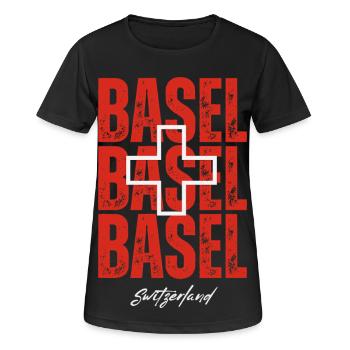 Bâle Suisse, un souvenir de Bâle - T-shirt respirant Femme - noir - Devant - AI Model Female 172 light (172cm)