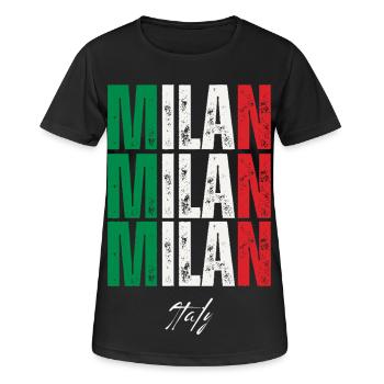 Milan, Italie, souvenir de Milan - T-shirt respirant Femme - noir - Devant - AI Model Female 172 light (172cm)