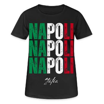 Naples Italie, souvenir de Naples - T-shirt respirant Femme - noir - Devant - AI Model Female 172 light (172cm)