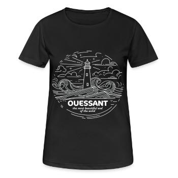 Ouessant Île Phares Finistère Bretagne Sauvage BZH - Frauen T-Shirt atmungsaktiv - Schwarz - Vorne - AI Model Female 172 light (172cm)