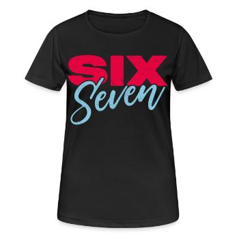 sechs sieben - Frauen T-Shirt atmungsaktiv - Schwarz - Vorne - AI Model Female 172 light (172cm)