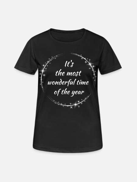 Most Wonderful Time Ornament - Women's Breathable T-Shirt - black