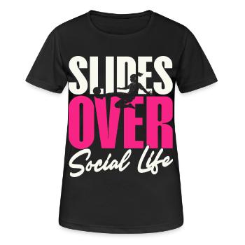 Glisse sur la vie sociale des filles de football - T-shirt respirant Femme - noir - Devant - AI Model Female 172 light (172cm)