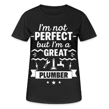 Je ne suis pas parfait mais je suis un excellent plombier - T-shirt respirant Femme - noir - Devant - AI Model Female 172 light (172cm)