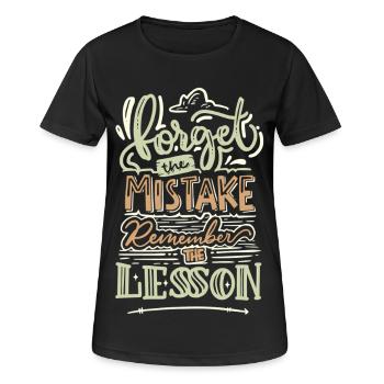 Oubliez l’erreur, souvenez-vous de la leçon – Spruch - T-shirt respirant Femme - noir - Devant - AI Model Female 172 light (172cm)