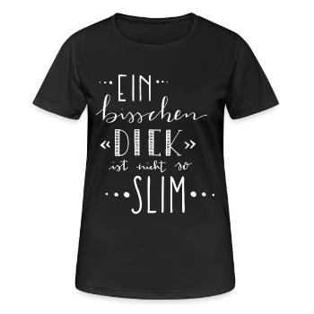 Un peu épais n’est pas si mince – poids - T-shirt respirant Femme - noir - Devant - AI Model Female 172 light (172cm)