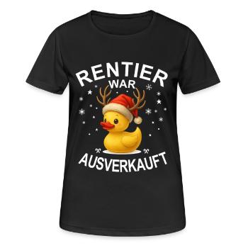 Funny Christmas Shirt Reindeer était épuisé - T-shirt respirant Femme - noir - Devant - AI Model Female 172 light (172cm)