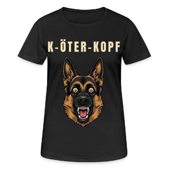 Schäferhund Köter Lustig Wortspiel Spruch Hund - Frauen T-Shirt atmungsaktiv - Schwarz - Vorne - AI Model Female 172 light (172cm)