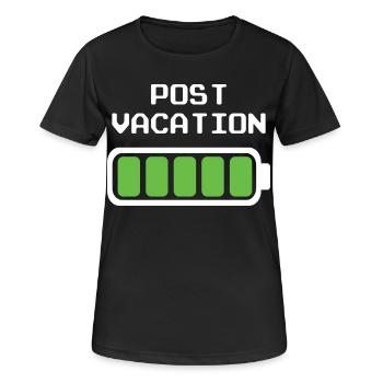 Post Vacation Design – Full Battery Indicator - Women's Breathable T-Shirt - black - Front - AI Model Female 172 light (172cm)