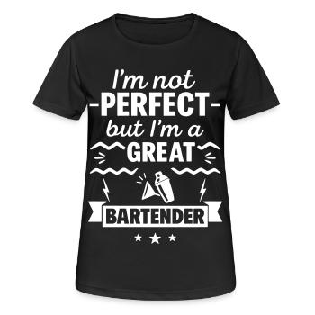 Je ne suis pas parfait mais je suis un excellent barman - T-shirt respirant Femme - noir - Devant - AI Model Female 172 light (172cm)