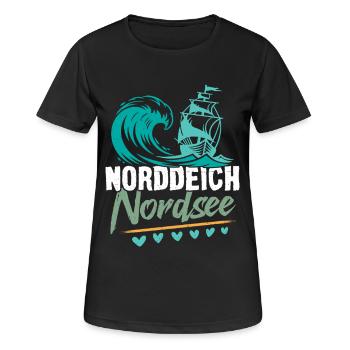Vacances à la mer du Nord NORDDEICH OSTHOLSTEIN Fun - T-shirt respirant Femme - noir - Devant - AI Model Female 172 light (172cm)