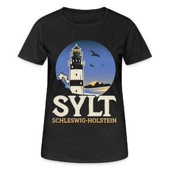 Vacances à la mer du Nord SYLT SCHLESWIG HOLSTEIN Fun - T-shirt respirant Femme - noir - Devant - AI Model Female 172 light (172cm)