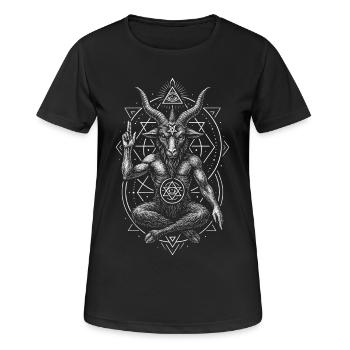 Baphomet Satanisme Démon à Tête de Chèvre - T-shirt respirant Femme - noir - Devant - AI Model Female 172 light (172cm)