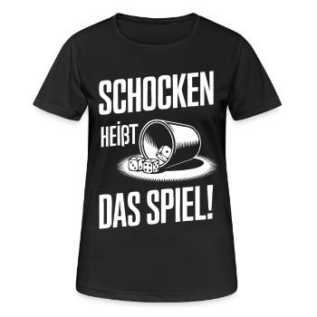 Schocken Heißt Das Spiel! Würfeln Knobeln Jule - Frauen T-Shirt atmungsaktiv - Schwarz - Vorne - AI Model Female 172 light (172cm)