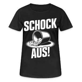 Schock Aus! Lustiges Schocken Würfeln Knobeln - Frauen T-Shirt atmungsaktiv - Schwarz - Vorne - AI Model Female 172 light (172cm)