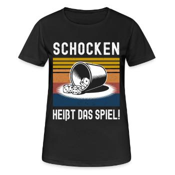 Schocken Heißt Das Spiel! Würfeln Knobeln Jule - Frauen T-Shirt atmungsaktiv - Schwarz - Vorne - AI Model Female 172 light (172cm)