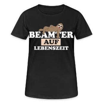 Fonctionnaire à vie - T-shirt respirant Femme - noir - Devant - AI Model Female 172 light (172cm)