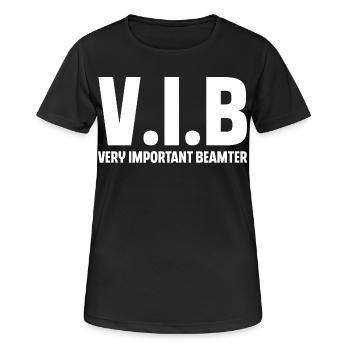Beamter - Frauen T-Shirt atmungsaktiv - Schwarz - Vorne - AI Model Female 172 light (172cm)