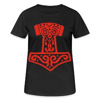 Marteau de Thor (rouge) - T-shirt respirant Femme - noir - Devant - AI Model Female 172 light (172cm)