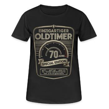 70th Birthday 70s 70th 70th Anniversary Vintage Car - Women's Breathable T-Shirt - black - Front - AI Model Female 172 light (172cm)