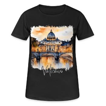 Watercolor of The Vatican - Women's Breathable T-Shirt - black - Front - AI Model Female 172 light (172cm)