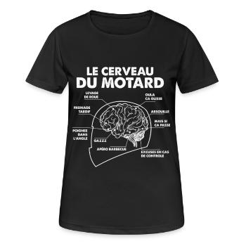 Cerveau Motard Anatomie - T-shirt respirant Femme - noir - Devant - AI Model Female 172 light (172cm)