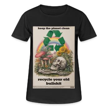 Recycle it! - Frauen T-Shirt atmungsaktiv - Schwarz - Vorne - AI Model Female 172 light (172cm)