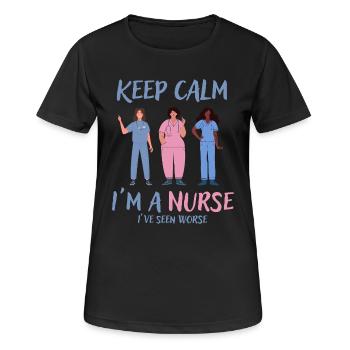 Stay calm I'm a nurse - Women's Breathable T-Shirt - black - Front - AI Model Female 172 light (172cm)