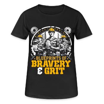 Mécanique militaire Bravoure et courage - T-shirt respirant Femme - noir - Devant - AI Model Female 172 light (172cm)