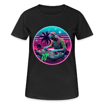 DJ - Frauen T-Shirt atmungsaktiv - Schwarz - Vorne - AI Model Female 172 light (172cm)
