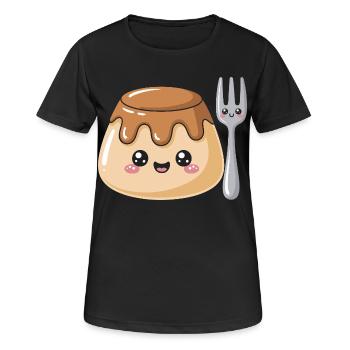 Pudding with fork - Women's Breathable T-Shirt - black - Front - AI Model Female 172 light (172cm)