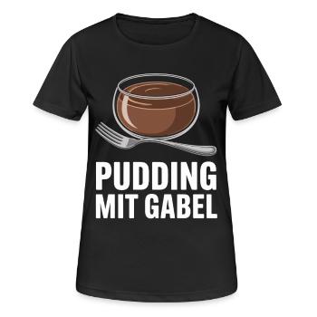 Pudding with fork - Women's Breathable T-Shirt - black - Front - AI Model Female 172 light (172cm)