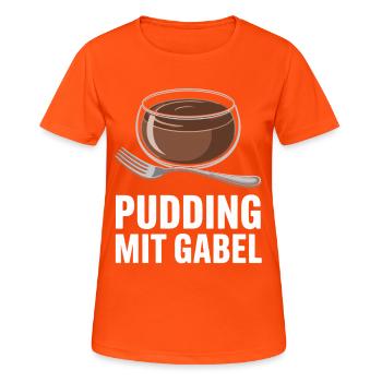Pudding with fork - Women's Breathable T-Shirt - neon orange - Front - AI Model Female 172 dark (172cm)