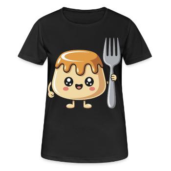 Pudding with fork - Women's Breathable T-Shirt - black - Front - AI Model Female 172 light (172cm)