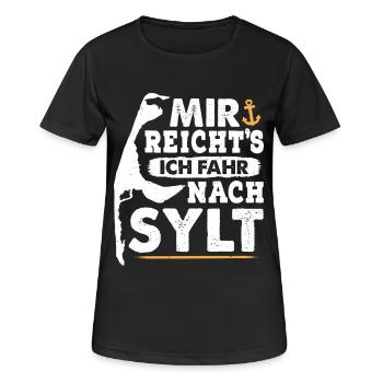 Vacances à la mer du Nord J’EN AI ASSEZ D’ALLER À SYLT Drôle - T-shirt respirant Femme - noir - Devant - AI Model Female 172 light (172cm)
