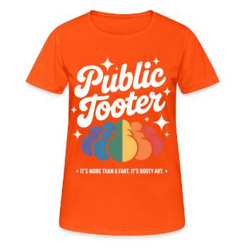 Buntes Poop Kunstwerk - Frauen T-Shirt atmungsaktiv - Neonorange - Vorne - AI Model Female 172 dark (172cm)