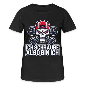 Je vis, donc je suis – philosophie de l’atelier - T-shirt respirant Femme - noir - Devant - AI Model Female 172 light (172cm)