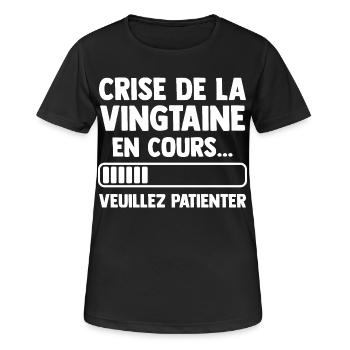 Twenties Crisis Gift Birthday Humor - Women's Breathable T-Shirt - black - Front - AI Model Female 172 light (172cm)