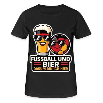 Fußball und Bier Deutschland Fan - Frauen T-Shirt atmungsaktiv - Schwarz - Vorne - AI Model Female 172 light (172cm)