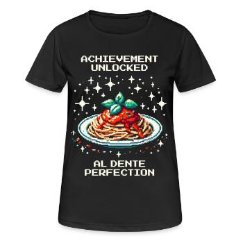 Al Dente Perfection | Pasta Gamer Humor - Women's Breathable T-Shirt - black - Front - AI Model Female 172 light (172cm)