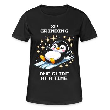 Broyage XP | Diapositive Niveau Humour - T-shirt respirant Femme - noir - Devant - AI Model Female 172 light (172cm)