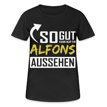 Seul un Alfons peut être aussi beau - T-shirt respirant Femme - noir - Devant - AI Model Female 172 light (172cm)