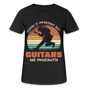 Guitars Are Importanter Retro - Frauen T-Shirt atmungsaktiv - Schwarz - Vorne - AI Model Female 172 light (172cm)