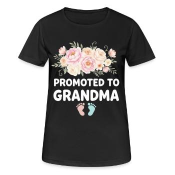 Mamie enceinte chargeant future grand-mère - T-shirt respirant Femme - noir - Devant - AI Model Female 172 light (172cm)