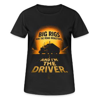 Big Rigs Road Monsters Fahrer - Frauen T-Shirt atmungsaktiv - Schwarz - Vorne - AI Model Female 172 light (172cm)