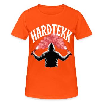 Hardtekk Tekke Ostdeutschland - Frauen T-Shirt atmungsaktiv - Neonorange - Vorne - AI Model Female 172 dark (172cm)