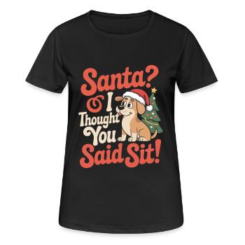 Lustiger Weihnachtshund - Frauen T-Shirt atmungsaktiv - Schwarz - Vorne - AI Model Female 172 light (172cm)