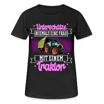 Landwirtin - Frauen T-Shirt atmungsaktiv - Schwarz - Vorne - AI Model Female 172 light (172cm)
